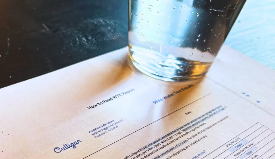 Culligan PFAS water test results report
