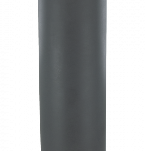 A dark gray Culligan water treatment tank with a black control head and blue valve, isolated on a black background.